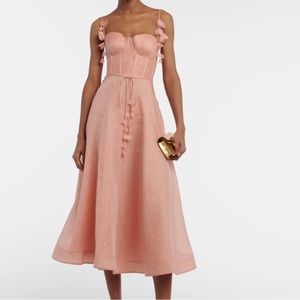 ZIMMERMAN Wonderland Linen & Silk corset dress
